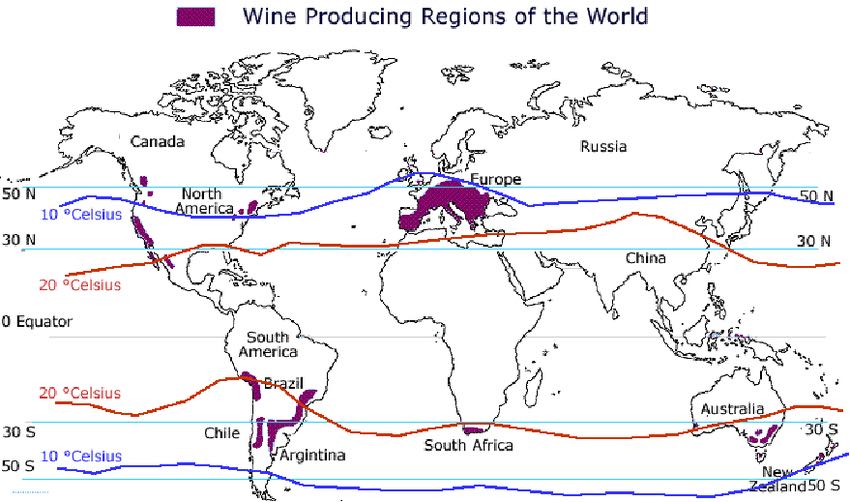 World Grape Growing Map