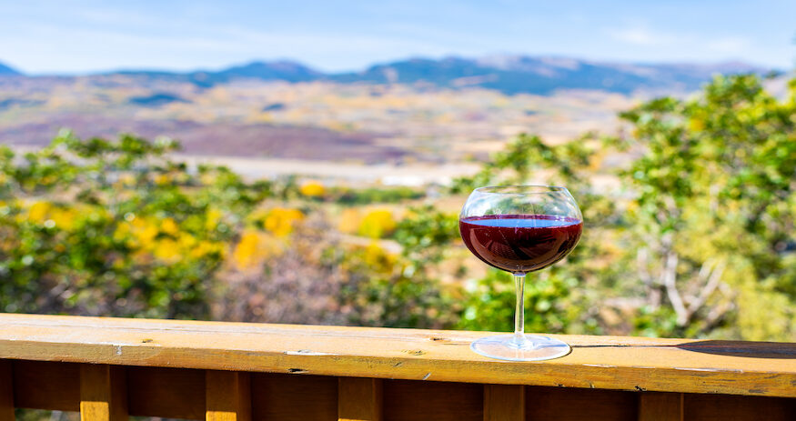 Wine Glass overlooking Colorado wine country